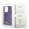 Etui Guess Sequin Script Metal na iPhone 15 Pro - fioletowe
