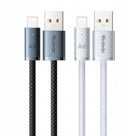 MCDODO KABEL USB-A LIGHTNING SZYBKIE ŁADOWANIE DO TELEFONU LED BIAŁY 2M