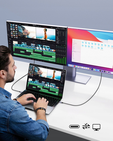 INNOSTYLE KABEL USB-C HDMI ADAPTER PRZEJŚCIÓWKA DO MONITORA TV 4K 60HZ 2M