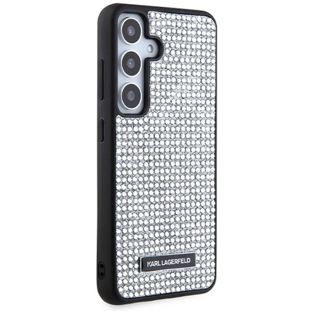 Etui Karl Lagerfeld Rhinestone Metal Logo na Samsung Galaxy S24 - srebrne