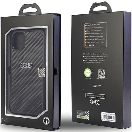 Etui Audi Carbon Fiber na iPhone 11 / Xr - czarne AU-TPUPCIP11-R8/D2-BK