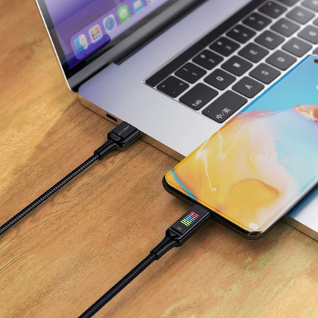 Kabel Acefast C7-04 USB-A USB-C 60W 1.2m z wyświetlaczem - czarny