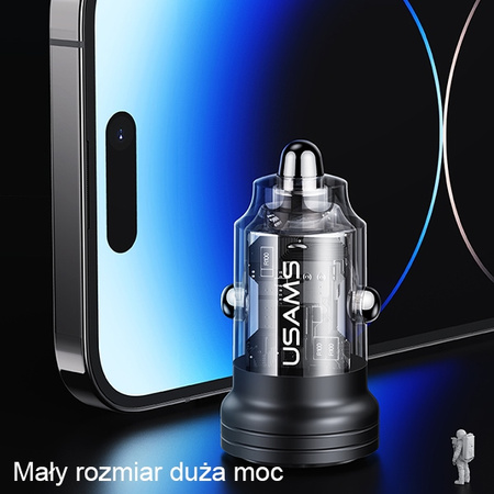 USAMS ŁADOWARKA SAMOCHODOWA C35 USB USB-C 45W DO TELEFONÓW ZŁĄCZE USB-C