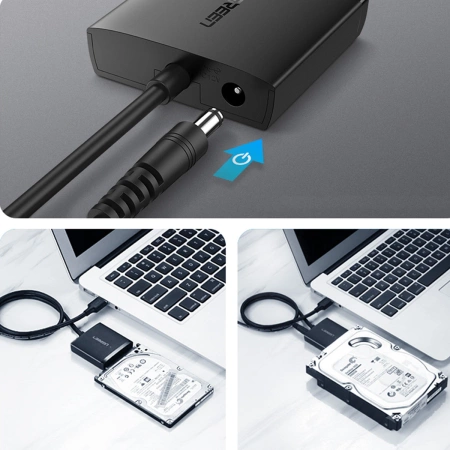 UGREEN ADAPTER SATA DO DYSKU 2.5'' 3.5'' USB-A 5GB/S Z WYSOKĄ PRĘDKOŚCIĄ