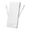 Powerbank Baseus Airpow Lite 10000mAh 22,5W z wbudowanymi kablami USB-C i Lightning - biały