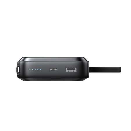 Joyroom powerbank indukcyjny 10000mAh Icy Series 22.5W z wbudowanym kablem USB C czarny (JR-L006)