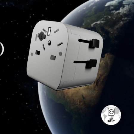 Adapter podróżny SBS uniwersalny - EU 2xUSB-A - biały