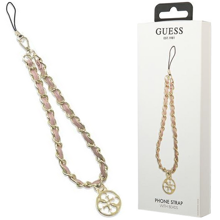 Guess zawieszka GUSTSAS4P Phone Strap różowy/pink Chain Metal 4G Charm