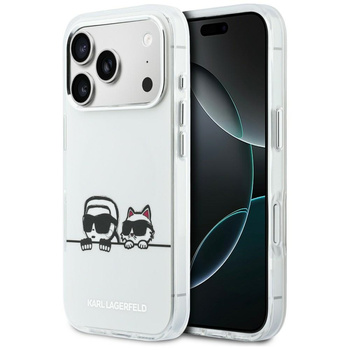 Etui Karl Lagerfeld IML Karl & Choupette Peekaboo Logo MagSafe do iPhone 17 Pro biały