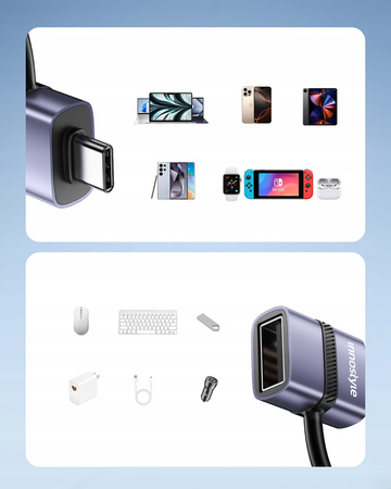 INNOSTYLE ADAPTER PRZEJŚCIÓWKA USB-A 3.0 DO USB-C NA USB TYP C 3A 5GBPS OTG
