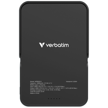 Powerbank Verbatim Charge n Go 10000mAh z podstawką Magnetic Wireless czarny 32264