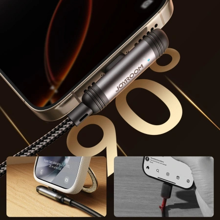 JOYROOM KABEL LIGHTNING 90° 1,2M DO APPLE IPHONE 7 8 X 3A SZYBKIE