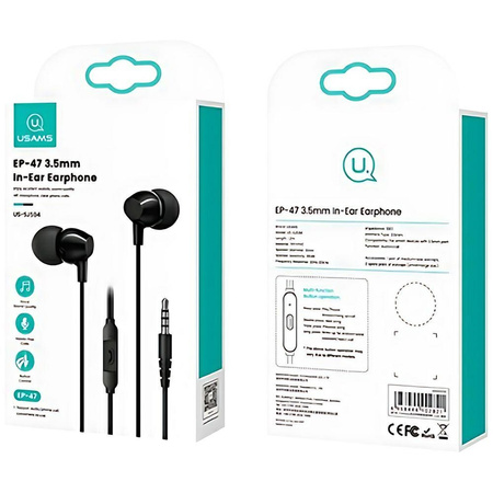 USAMS SŁUCHAWKI STEREO EP-47 3.5MM DO SMARTFONÓW IPHONE SAMSUNG HUAWEI 1,2M