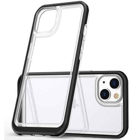 Clear 3in1 etui iPhone 14 Plus silikonowy pokrowiec z ramką czarne
