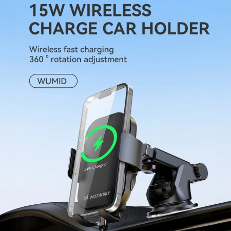 WOZINSKY UCHWYT Z ŁADOWARKĄ INDUKCYJNĄ 15W DO TELEFONÓW DO MAGSAFE SAMOCHÓD