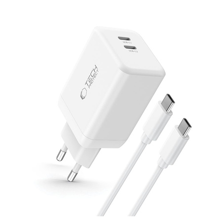 TECH-PROTECT ŁADOWARKA PD45W Z 2 PORTAMI DO TELEFONÓW TABLETÓW KABEL USB-C