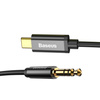 Baseus kabel audio stereo przejściówka AUX 3,5 mm mini jack - USB Typ C do telefonu tabletu 120cm czarny (CAM01-01)