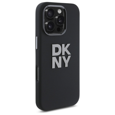 DKNY ETUI HARDCASE LIQUID SILICONE DO IPHONE 16 PRO 6.3 Z METALOWYM LOGO