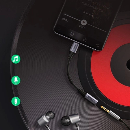 UGREEN ADAPTER PRZEJŚCIÓWKA USB-C DO MINI JACK 3,5 MM DO TELEFONÓW 10 CM