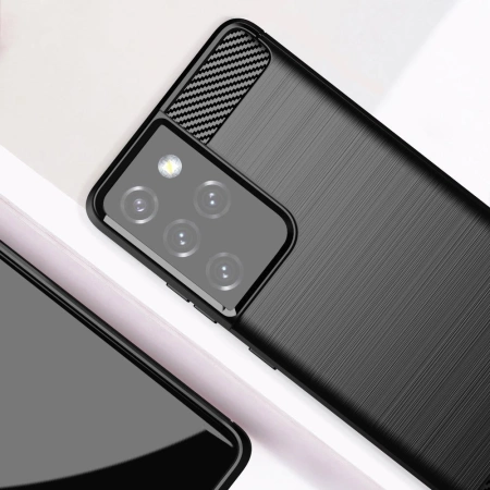 HURTEL ETUI CASE POKROWIEC CARBON DO SAMSUNG GALAXY S21 ULTRA 5G ELASTYCZNE