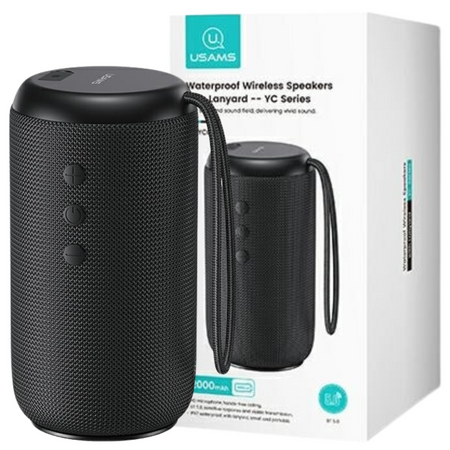 USAMS GŁOŚNIK YC SERIES BLUETOOTH 5.0 10W WODOODPORNY WIRELESS Z LANYARDEM