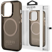 Guess GUHMP13LHTCMK iPhone 13 Pro / 13 6,1" czarny/black hard case Gold Outline Translucent MagSafe