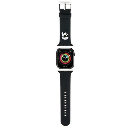 Pasek Karl Lagerfeld 3D Rubber Karl Head na Apple Watch 42/44/45/49mm - czarny