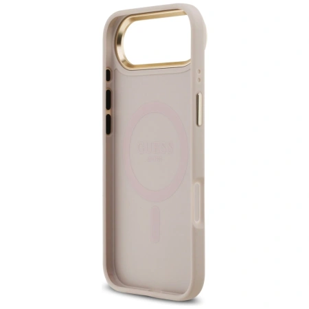 Etui Guess 4G Strass Logo & Big Strap Metal Buttons MagSafe na iPhone Air - różowe