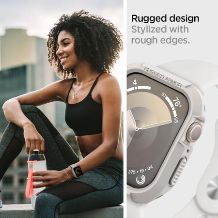 Etui Spigen Rugged Armor na Apple Watch 4 / 5 / 6 / 7 / 8 / 9 / SE (44 / 45 mm) - beżowe