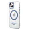 Guess GUHMP14MHTRMB iPhone 14 Plus 6,7" niebieski/blue hard case Metal Outline Magsafe