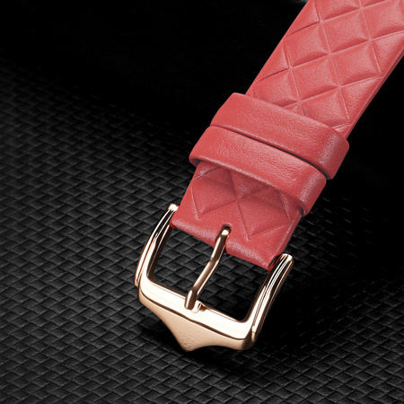 Dux Ducis Strap skórzany pasek do Watch 7 / 6 / 5 / 4 / 3 / 2 / SE (45 / 44 / 42mm) opaska bransoleta bransoletka z naturalnej skóry czerwony (Enland Version)