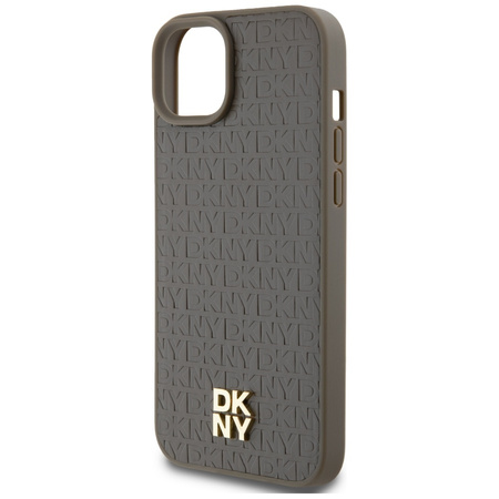 DKNY ETUI HARDCASE DO IPHONE 15 PLUS 14 PLUS 6.7 LEATHER PATTERN DO MAGSAFE