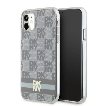 DKNY ETUI HARDCASE DO IPHONE 11 Xr 6.1 IML CHECKERED MONO STRIPES