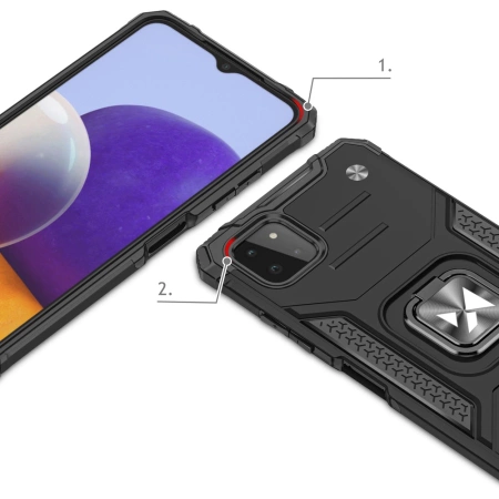 WOZINSKY POKROWIEC HYBRYDOWY RING ARMOR DO SAMSUNG GALAXY A22 4G Z UCHWYTEM