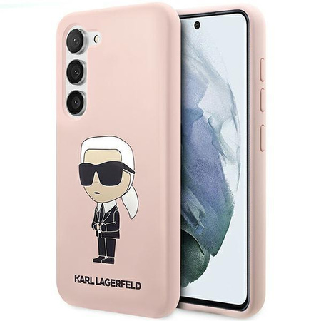 Etui Karl Lagerfeld KLHCS23SSNIKBCP S23 S911 hardcase - różowe Silicone Ikonik