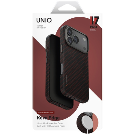 Etui UNIQ Keva EDGE do iPhone 17 Pro     Magclick Charging pomarańczowy