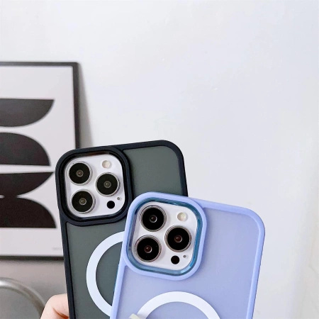 Magnetyczne etui z MagSafe Color Matte Case do iPhone 15 Plus - czarne