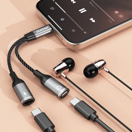 DUDAO ADAPTER USB-C DO TELEFONÓW ANDROID 2W1 ZŁĄCZE TYP C SZYBKA ŁADOWARKA