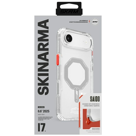 Etui Skinarma Saido do iPhone Air        Magnetic Charging przezroczysty