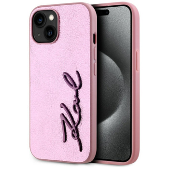 KARL LAGERFELD ETUI WRINKLED METAL SIGNATURE DO IPHONE 15 WYJĄTKOWA OCHRONA