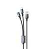 Dudao kabel przewód USB 2w1 do ładowania USB-A - USB Typ C / micro USB / Lightning 6A 1,2m czarny (TGL2)
