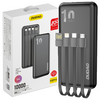 Dudao K6Pro uniwersalny powerbank 10000mAh z kablem USB, USB Typ C, Lightning czarny (K6Pro-black)