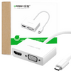 Ugreen przejściówka adapter konwerter wideo USB Typ C - HDMI / VGA biały (MM123)