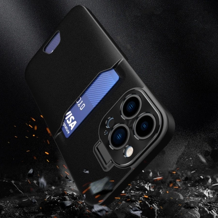 HURTEL ETUI LEATHER STAND CASE DO IPHONE 14 PRO MAX Z POKROWCEM I PODSTAWKĄ