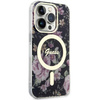 Etui Guess GUHMP14LHCFWSK na iPhone 14 Pro - czarne Flower MagSafe