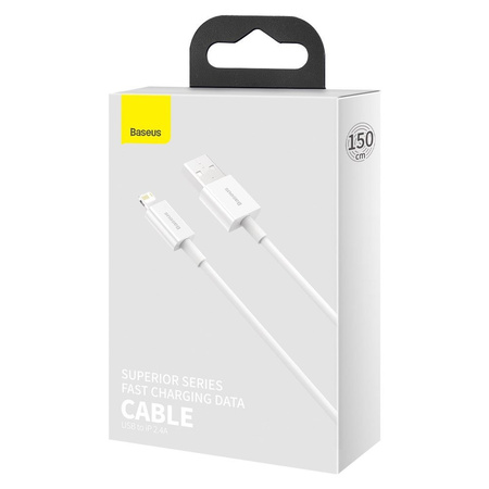 Baseus Superior kabel USB - Lightning 2,4A 1,5 m Biały (CALYS-B02)