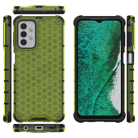 Honeycomb etui pancerny pokrowiec z żelową ramką Samsung Galaxy A32 5G zielony