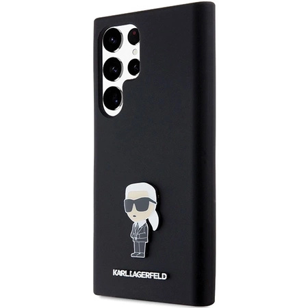 Etui Karl Lagerfeld Silicone Ikonik Metal Pin na Samsung Galaxy S23 Ultra - czarne