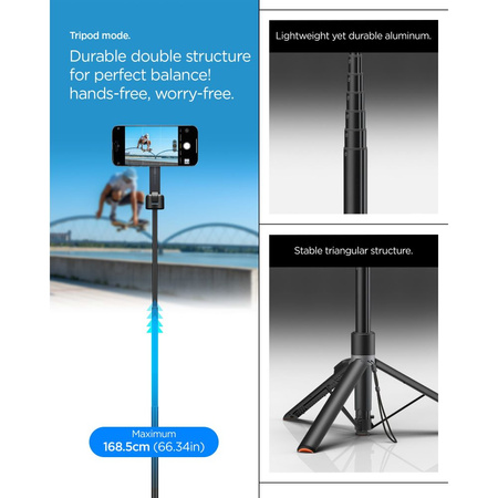 SPIGEN S581W MAGSAFE BLUETOOTH SELFIE STICK TRIPOD BLACK