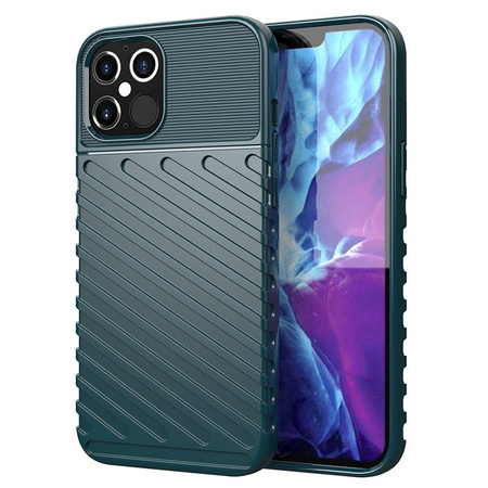 Thunder Case elastyczne pancerne etui pokrowiec iPhone 12 Pro / iPhone 12 zielony